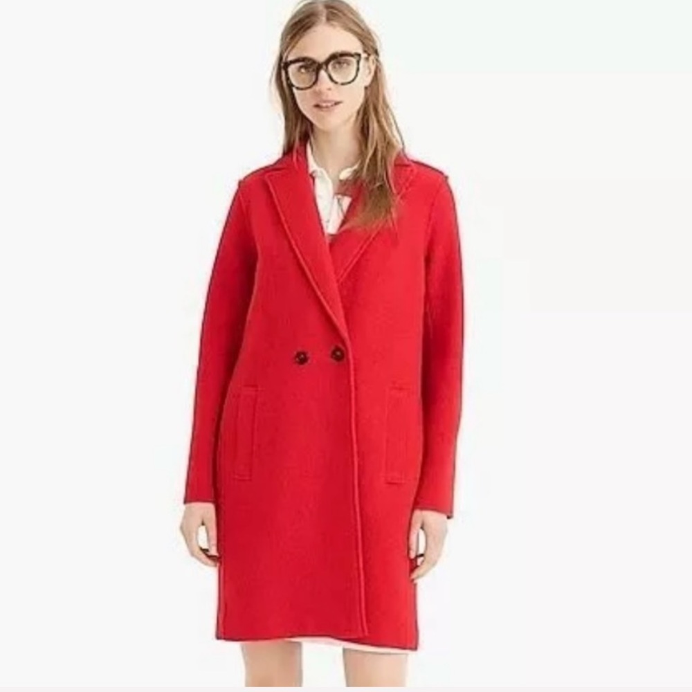Daphne Topcoat Italian Boiled Wool Bright Red Coat